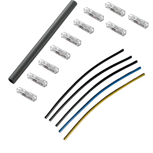Kabelreparatur Set 5 polig mit Steckklemmen - Stoßverbinder wasserdicht 230V Kabelreparatursatz Kabelverbinder Erdkabel Leitung Verbindungsmuffe Schrumpfschlauch von MPS-Contact