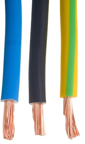 MPS-Contact Verdrahtungssatz 1mm² 1mm2 H07V-K H05V-K flexibel Verdrahtungsleitung Aderleitung Kabel Set | quadrat Fahrzeugleitung Litze | Schwarz - Blau - Grün Gelb (1/1/1 Meter) von MPS-Contact