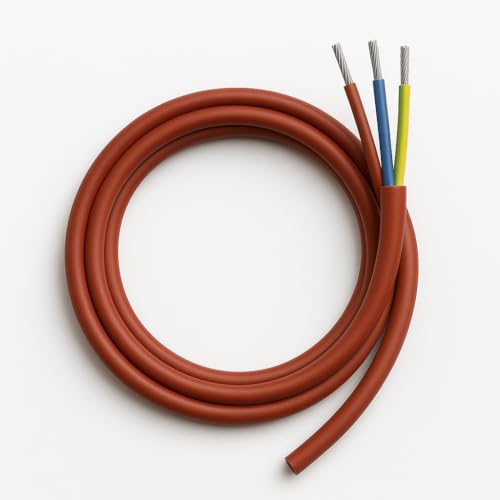 Silikonkabel SIHF - Braun - Hitzbeständig und flexibel - Saunaleitung Saunakabel -60° - +180°C Silikonleitung (5 Meter - 2x0.75mm²) von MPS-Contact