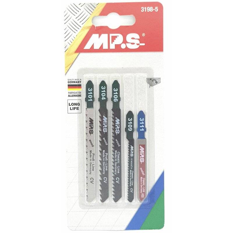 MPS Sortiment Stichsägeblatter Classic-/Profi-Line kurz für Holz und Metall - 5er Set von MPS Sägen GmbH