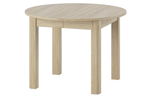 MPS Möbel praktisch Tisch INDUS 105x76x105 cm cm Esstisch mit ausziehbarer Tischplatte auf 240 cm ausziehbar Küchentisch Esszimmertisch Ausziehtisch (Sonoma Eiche) von MPS