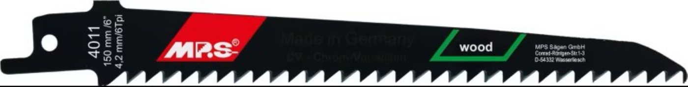 MPS Säbelsägeblatt, MPS CV-Säbelsägeblatt gefräst und geschränkt MPS Säbelsägeblatt, MPS CV-Säbelsägeblatt gefräst und geschränkt von MPS