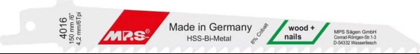 MPS Sägeblatt, MPS Bi-Metall-Säbelsägeblatt gefräst und geschränkt MPS Sägeblatt, MPS Bi-Metall-Säbelsägeblatt gefräst und geschränkt von MPS