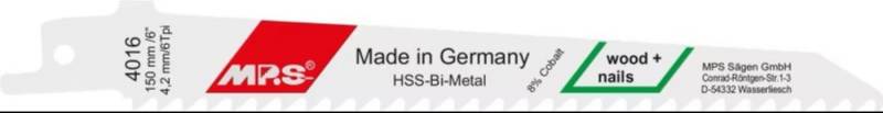 MPS Sägeblatt, MPS Bi-Metall-Säbelsägeblatt gefräst und geschränkt MPS Sägeblatt, MPS Bi-Metall-Säbelsägeblatt gefräst und geschränkt von MPS