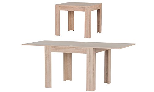 MPS praktisch Tisch Saturn 90-180x77x90 cm Küchentisch Esszimmertisch Esstisch Wohnzimmer Quadrat-Tisch 90x90 4 Tischfüße Ausziehtisch ausziehbarer Tisch modern von MPS