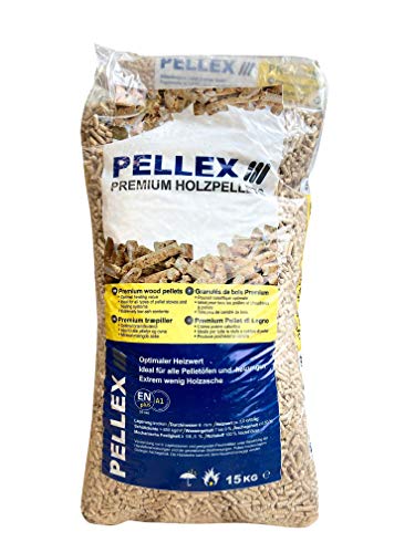 PELLEX Holzpellets 15kg DIN Plus A 16mm zertifizierte Holzpellet Pellets von MPV