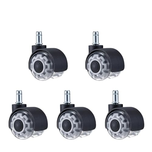 1-5 STÜCKE Universal-Stummrad Bürostuhl Caster Schwenkbare Gummi-Weichrollen Möbel Hardware Stuhlräder for Schreibtischbüro(5 Piece) von MPYJDTOI
