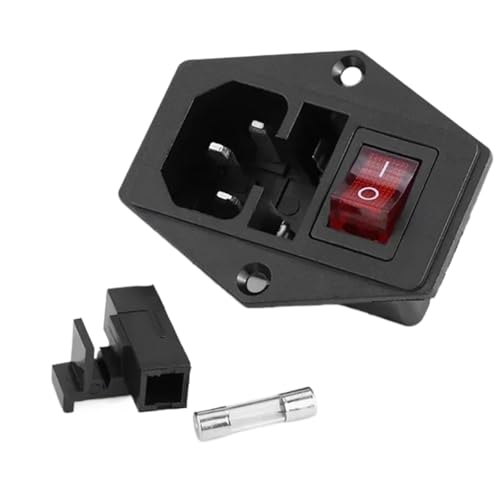5/20 Stück 10A 250V AC-Steckdose EIN-AUS 3-poliger Wippschalter AC-Panel-Montage-Anschluss mit Sicherung und roter LED(20PCS) von MPYJDTOI