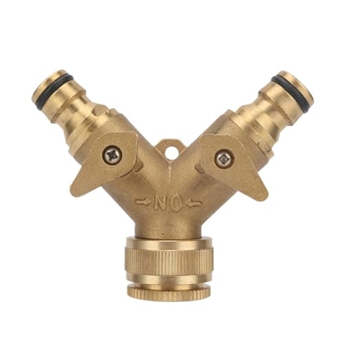 Messing 1/2" bis 3/4" Innengewinde Y-förmiger Kugelhahn Zweiwege-Wasserverteiler Gartenhahn Schnellanschluss Bewässerungsventil 1 Stück Messing 1/2" bis 3/4" Innengewinde Y-förmiger Kugelhahn Zweiwege-Wasserverteiler Gartenhahn Schnellanschluss Bewässerungsventil 1 Stück von MPYJDTOI