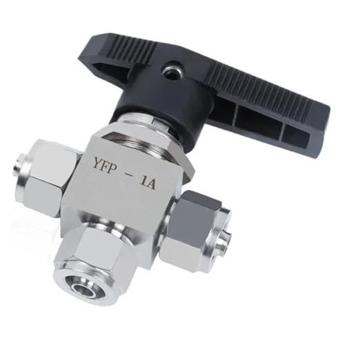 T-Stück 3 Möglichkeiten Fit 6x4 8x5 8x6 10x6,5 10x8 12x8 12x10 mm Schlauch Quick Twist Abschaltung Kugelhahn 304 316 Edelstahl Pneumatische Luft(12x10mm,SS304) von MPYJDTOI