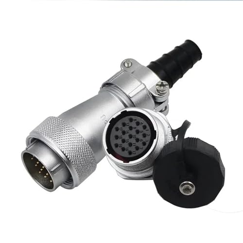 WF24 TI+ZM Metall Wasserdichter Lötanschluss Luftfahrt M24 Industrieller Elektrischer IP67 2 3 4 9 10 12 19 Pin Schnellladegerät(10 Pin male Plug) von MPYJDTOI