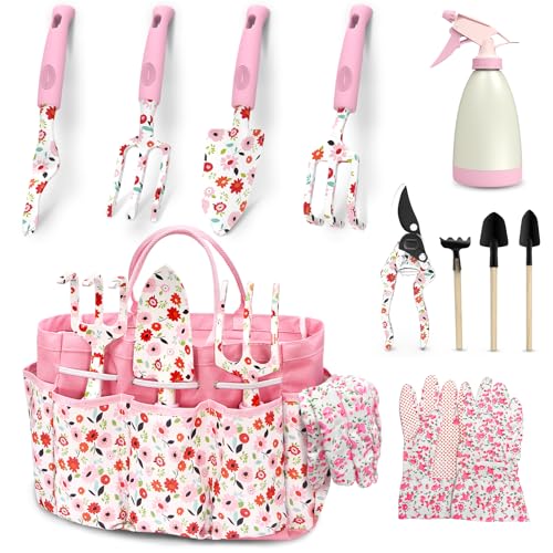 MQFORU Gartenwerkzeug Set, 11 Stück Heavy Duty Gartengeräte Set, neues komplettes Set von gedruckten Gartengeräten mit stilvoller Gartengerätetasche, Gartengeschenke für Frauen & Männer MQFORU Gartenwerkzeug Set, 11 Stück Heavy Duty Gartengeräte Set, neues komplettes Set von gedruckten Gartengeräten mit stilvoller Gartengerätetasche, Gartengeschenke für Frauen & Männer von MQFORU