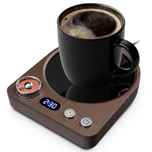 MQFORU TassenwäRmer, 9 Temperatureinstellungen Tassenwärmer, Elektrischer Kaffeewärmer Mit Benutzerdefinierte Timing 0.5-9 Stunden, Elektrisch Warmer Homeoffice für Kaffee Tee Kakao Milch Candle von MQFORU