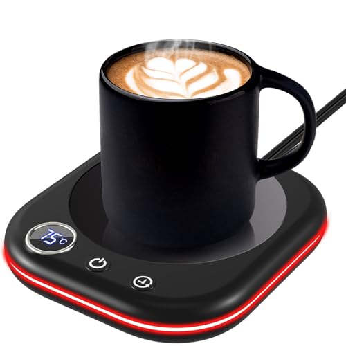 MQFORU Tassenwärmer，Kaffeewärmer für den Schreibtisch mit 3 Temperatureinstellungen，LCD Anzeige, 1-12H Automatische Abschaltung, Intelligenter Kerzenwärmer，Ideale Kaffeegeschenke Zubehör von MQFORU