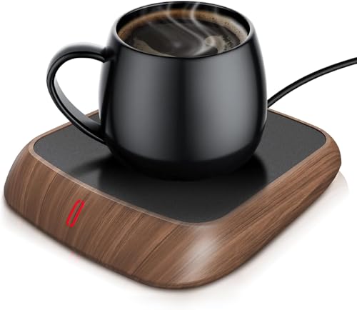 Tassenwärmer, Elektrischer Kaffeewärmer mit 3 Temperaturein Bis Zu 75 ℃,Schreibtisch Tassenwärmer mit 6h Abschaltautomatik für Kaffee Tee Kakao Milch von MQFORU