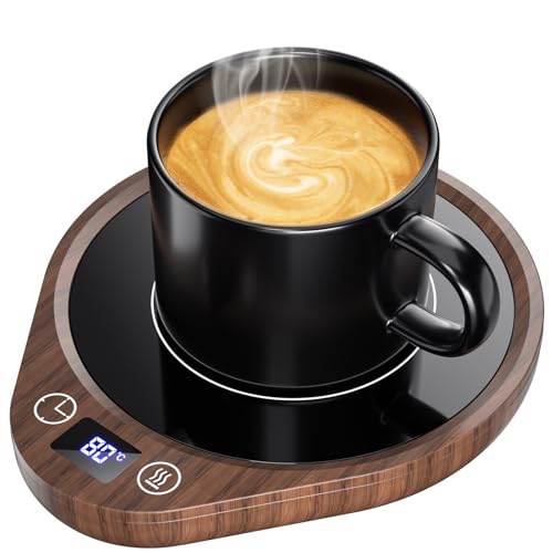 Tassenwärmer, Upgrade Kaffeewärmer für den Schreibtisch mit 3 Temperatureinstellungen, Elektrischer Kaffeetassenwärmer mit Timer & 4H Auto Shut Off für Keep Best Flavor for Cocoa, Tea, Water, Milk von MQFORU