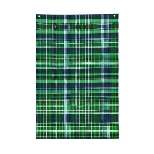 Mqgmz Blaue und grüne schottische Schottenkaro-Druck, einseitig, Heimdekoration, Gartenflagge, patriotisch, 6 x 0,9 m, saisonale Dekoration, Außenbereich von MQGMZ
