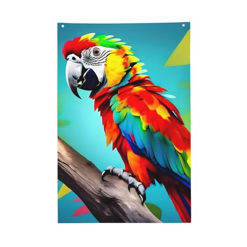 Mqgmz Gartenflagge, Motiv: Papageien auf Baum, Heimdekoration, 6 x 91 cm, saisonale Flaggen, Terrasse, Briefkasten, Veranda oder Veranda von MQGMZ