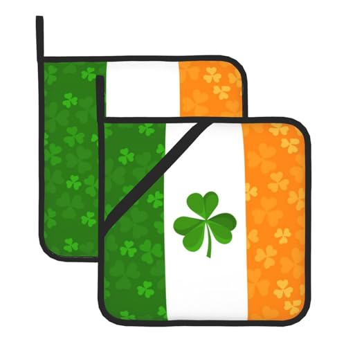 Mqgmz Topflappen, Motiv: irische Flagge, Frühjahr/Sommer, 20,3 x 20,3 cm, 2 Stück, Grill-Geschenke, Männer und Frauen von MQGMZ