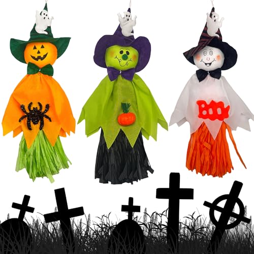 MQIAN Halloween Deko Kinder, Halloween Gespenster Deko, Deko Halloween Kinder, Halloween Deko Haustür, Geist Deko Hänger Party Dekoration von MQIAN
