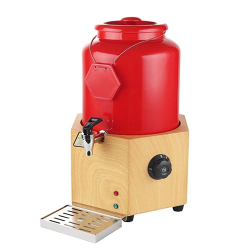 MQL-HDX Elektrische Keramik-Wärmedämmungs-Getränkemaschine mit Holzmaserung, kommerzielles Kaffee-Heißwasserfass, 400 W,Red von MQL-HDX