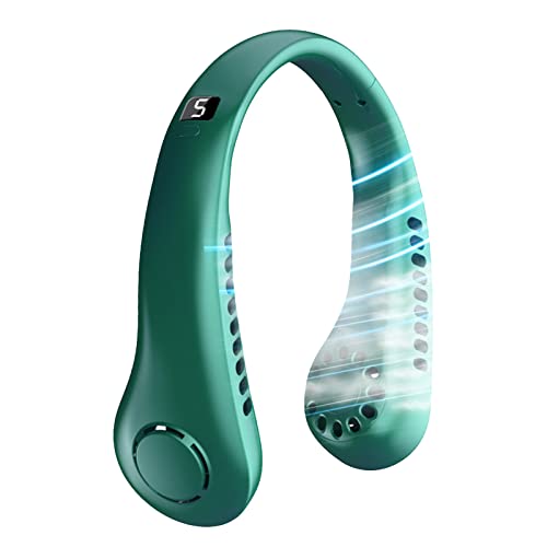 Nackenventilator Tragbarer Hals Ventilator, 3000mah Mini USB Halsventilator Leise Wiederaufladbar Neck Fan 5 Geschwindigkeiten Halsventilatoren Persönlicher Ventilator für Sport,Reisen,Außen,Geschenk von MQLAE