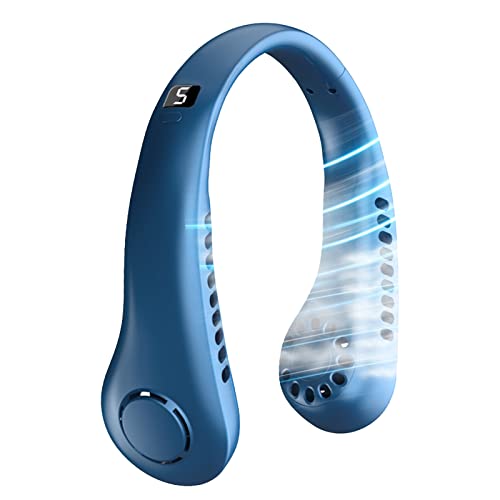 Nackenventilator Tragbarer Hals Ventilator, 3000mah Mini USB Halsventilator Leise Wiederaufladbar Neck Fan 5 Geschwindigkeiten Halsventilatoren Persönlicher Ventilator für Sport,Reisen,Außen,Geschenk von MQLAE