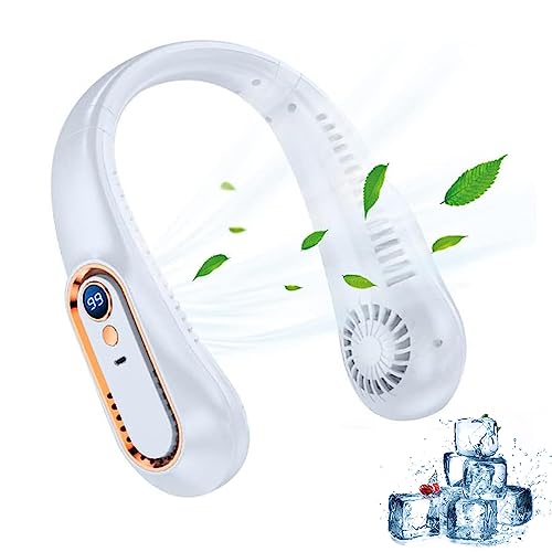Tragbarer Nackenventilator mit LED-Anzeige und 360° Luftstrom, 5 Geschwindigkeiten Hals Ventilator Wiederaufladbarer USB Ventilatoren Leise Mini Persönlicher Ventilator Hands Free Bladeless Neck Fan Tragbarer Nackenventilator mit LED-Anzeige und 360° Luftstrom, 5 Geschwindigkeiten Hals Ventilator Wiederaufladbarer USB Ventilatoren Leise Mini Persönlicher Ventilator Hands Free Bladeless Neck Fan von MQLAE