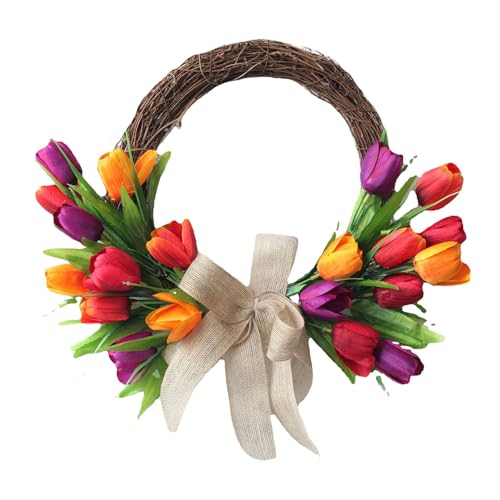 Tulpenkranz Ganzjährig Türkranz, Frühling Sommer Türkranz aus Seide und Holzrebe, 40cm Türkranz für Außen Innen Wand Fenster Hochzeit Valentinstag Muttertag Frühling Deko Tulpenkranz Ganzjährig Türkranz, Frühling Sommer Türkranz aus Seide und Holzrebe, 40cm Türkranz für Außen Innen Wand Fenster Hochzeit Valentinstag Muttertag Frühling Deko von MQLAE
