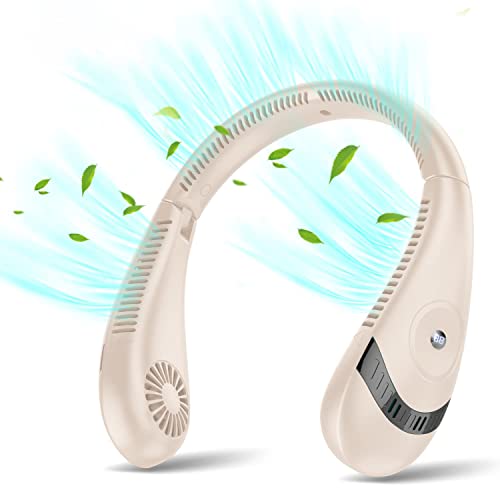 Verbesserter Hals Ventilator, 5000mAh Faltbare Tragbarer Nackenventilator, 3 Geschwindigkeiten USB Ventilatoren Leise Mini Ventilator Bladeless Halsventilator mit LED-Anzeige, 360° Luftstrom Neck Fan Verbesserter Hals Ventilator, 5000mAh Faltbare Tragbarer Nackenventilator, 3 Geschwindigkeiten USB Ventilatoren Leise Mini Ventilator Bladeless Halsventilator mit LED-Anzeige, 360° Luftstrom Neck Fan von MQLAE