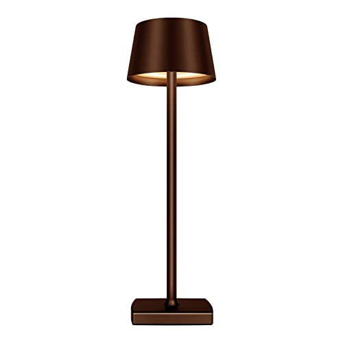 MQLOON Kabellose Tischlampe, Dimmbare Tischlampen, Lampenschirm Metall, Zum Gebrauch im Freien und in Geschlossenen Räumen (Braun) von MQLOON