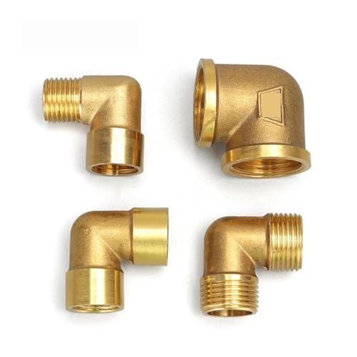 1/8" 1/4" 3/8" 1/2" Innengewinde x Außengewinde 90 Grad Messing-Rohrverschraubung(F 03) von MQNNCNZY