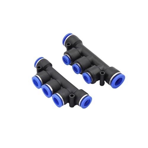 PK PZA6 pneumatischer Kunststoffverbinder 4-Wege und 5-Wege, for den schnellen Anschluss von 4mm 6mm 8mm 10mm 12mm Wasser- und Gasrohren(PZA10) von MQNNCNZY
