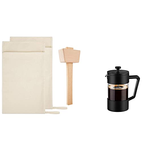 MQODLFP 1 Set Eishammer-Set, wiederverwendbare Segeltuch-Eisbeutel mit Holzhammer und 1 französischer Kaffee-Teekocher MQODLFP 1 Set Eishammer-Set, wiederverwendbare Segeltuch-Eisbeutel mit Holzhammer und 1 französischer Kaffee-Teekocher von MQODLFP