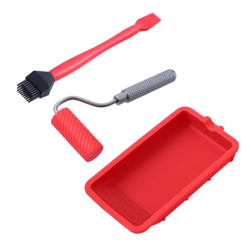MQODLFP 1 Set Silikon-Walzenpinsel-Set, Mehrzweck-Set für Hausrenovierung, Wand, Haushalt, Farbwerkzeug, Tablett, Lackierwerkzeuge von MQODLFP