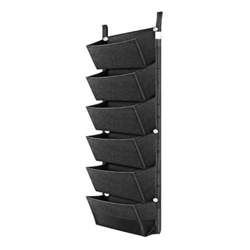 MQODLFP 1 x Garten-Wandbehang Pflanzbeutel 6 Taschen Filz Garten Anzuchtzubehör Gemüse Grün Pflanze Grow Pflanzgefäß Schwarz von MQODLFP