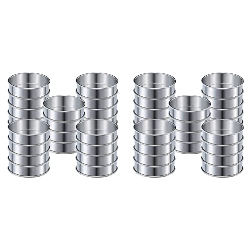 MQODLFP 10,2 cm Muffinring Crumpet Rings, Set von 40 Edelstahl Muffinringe Formen Doppelt gerollte Tart Ringe Runde Tart Ring MQODLFP 10,2 cm Muffinring Crumpet Rings, Set von 40 Edelstahl Muffinringe Formen Doppelt gerollte Tart Ringe Runde Tart Ring von MQODLFP