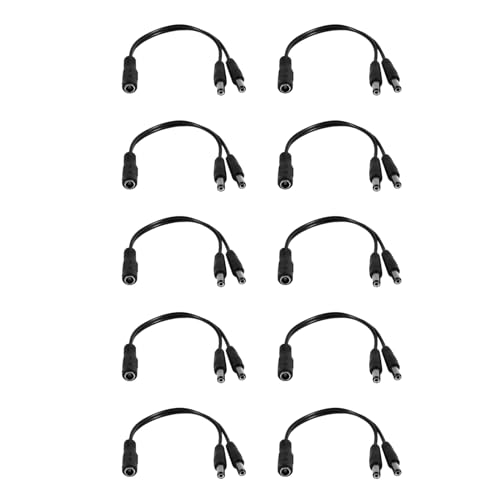 MQODLFP 10 x 5,5 x 2,1 mm 1 auf 2 M/F DC Strom-Splitterkabel für Überwachungskamera von MQODLFP