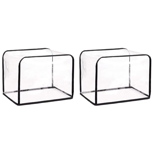 MQODLFP 2 x Toaster-Ofen-Staubschutz, Küchengeräte-Abdeckung, transparent, Frühstücksmaschine, Toaster-Abdeckung, faltbarer Staubschutz von MQODLFP