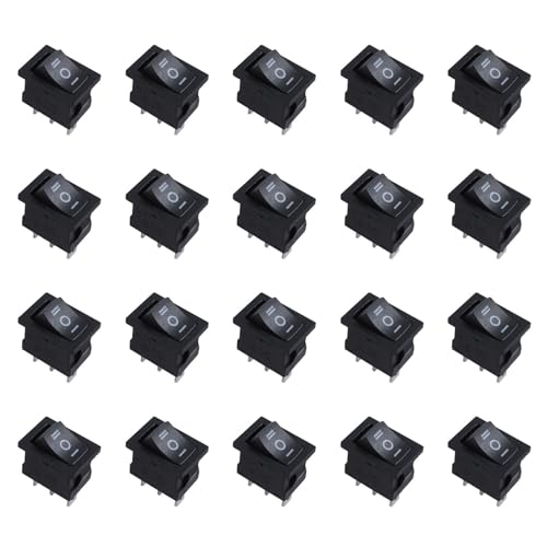 MQODLFP 20 x SPDT ON-OFF-ON 3 Positionen Snap in Boot Wippschalter AC 250V/6A 125V/10A von MQODLFP