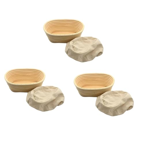 MQODLFP 2X Oval Brot GäRköRbchen Rattan Teig Banneton Brotform Werkzeuge 21X14X8Cm von MQODLFP