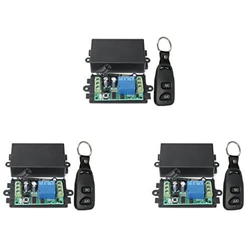 MQODLFP 3 x DC 12 V 10 A 1 Ch kabellose Fernbedienung Schalter System Empfänger Sender 2 Tasten wasserdichte Fernbedienung 433 MHz von MQODLFP
