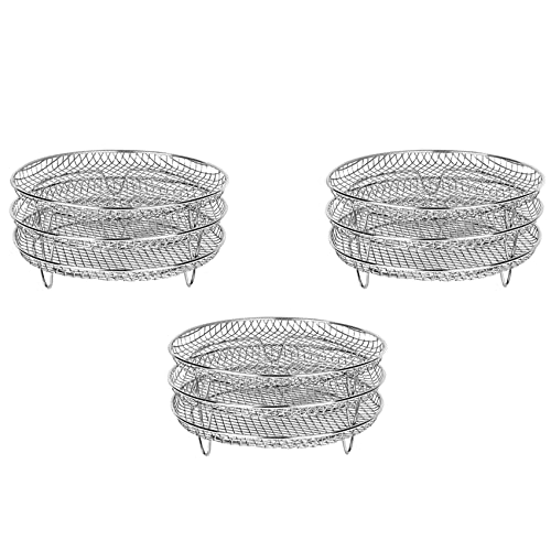 MQODLFP 3 x Luftfritteuse, drei stapelbare Dörrregale für Gowise Edelstahl-Luftfritteusen-Gestell, passend für alle 4,2–5,8 QT MQODLFP 3 x Luftfritteuse, drei stapelbare Dörrregale für Gowise Edelstahl-Luftfritteusen-Gestell, passend für alle 4,2–5,8 QT von MQODLFP