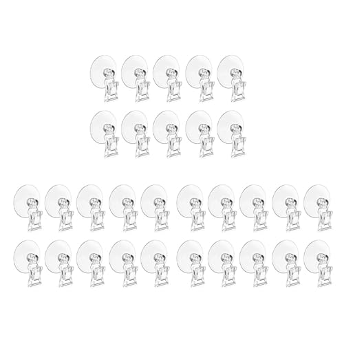 MQODLFP 30 x Saugnapf-Clips, transparente Saugnapf-Klemme, Badezimmer, Fenster, Glas, Saugnapf mit Clip für Werbung, Display von MQODLFP