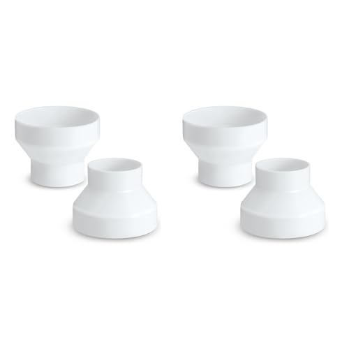 MQODLFP 4 Stück 15,2 bis 10,2 cm Kanalreduzierer Erhöhung ABS Luftk-Adapter Kanalventilator oder Trockner Entlüftungsadapter Rohrverbinder Weiß von MQODLFP