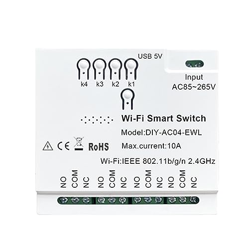 MQODLFP 4CH WiFi Smart Switch 85-265V USB 5V 2.4G WiFi Home Automation Module for IFTT Home von MQODLFP