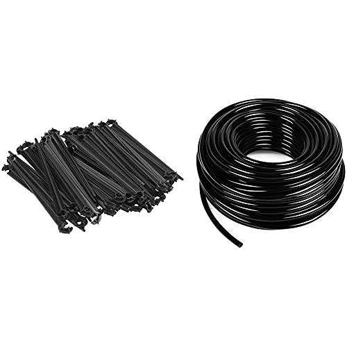MQODLFP 50 Stück C-förmige Garten-Tropfbewässerungsrohrhalterung 4/7 mm und 1 Stück 30 Meter 1/4 Zoll Rohling-Tropfbewässerungsschlauch MQODLFP 50 Stück C-förmige Garten-Tropfbewässerungsrohrhalterung 4/7 mm und 1 Stück 30 Meter 1/4 Zoll Rohling-Tropfbewässerungsschlauch von MQODLFP