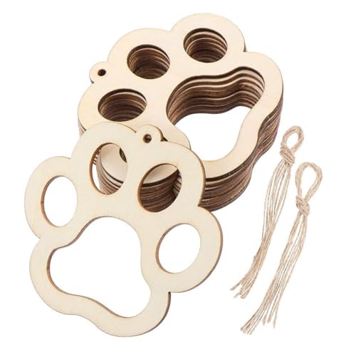 MQODLFP 50 Stück Mini-Hunde-Holz-Bastelausschnitte, kleine Krallenform, hängende Haustier-Dekorationen MQODLFP 50 Stück Mini-Hunde-Holz-Bastelausschnitte, kleine Krallenform, hängende Haustier-Dekorationen von MQODLFP