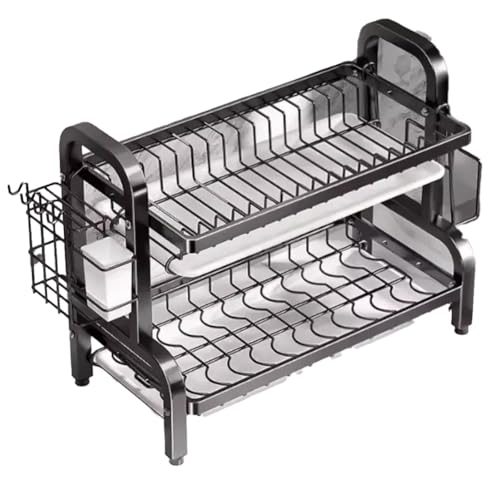 MQODLFP Abtropfgestell mit Utensilienhalter, Schneidebretthalter und Abtropfbrett-Ablage, platzsparender Küchentheken-Organizer MQODLFP Abtropfgestell mit Utensilienhalter, Schneidebretthalter und Abtropfbrett-Ablage, platzsparender Küchentheken-Organizer von MQODLFP