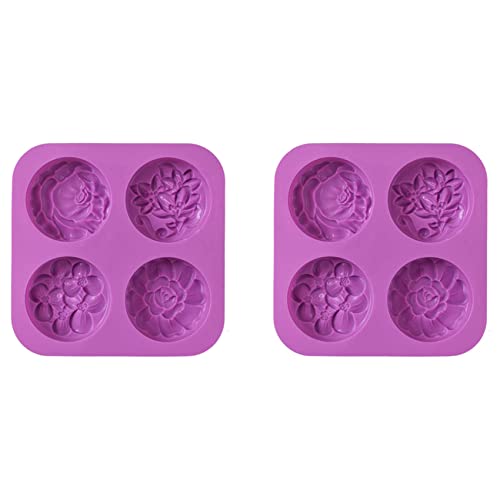 MQODLFP Blumen-Silikon-Seifenformen, hausgemachte Seifenform, Muffin, Pudding, Gelee und Käsekuchen (2 Stück) von MQODLFP